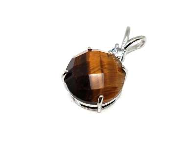 Kerek medál fém faz Tigrisszem 16mm