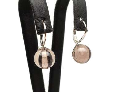 Fülbevaló golyó füstkvarc záras 10-10,5mm