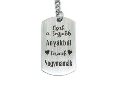 Legjobb nagymamák acél medálos kulcstartó