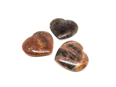 Szív Holdkő fekete A 5-6cm (MDG)