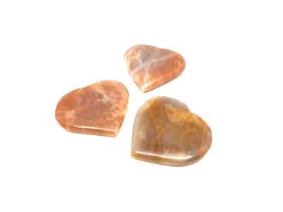 Szív Holdkő krém A 6-7cm (MDG)