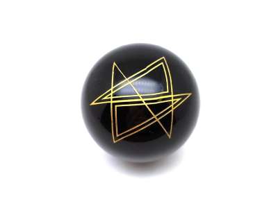 Golyó Obszidián arany háromszög 5cm