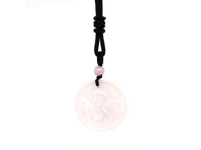 Kör om rózsakvarc medál zsinóron 3,5cm