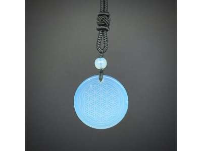 Kör életvirág opalit medál zsinóron 3,5cm