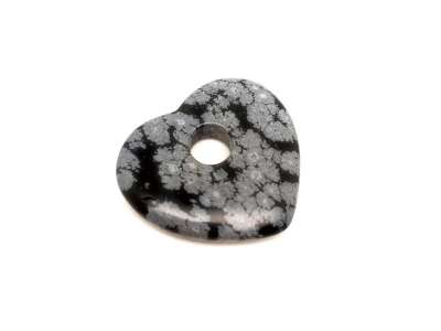 Obszidián hópehely fánk szív 35x33mm