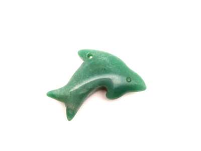 Aventurin átfúrt delfin 40x25mm