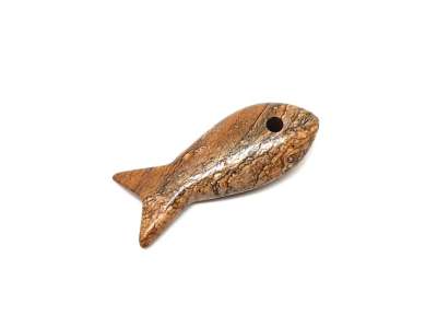 Jáspis kép átfúrt hal 40-45mm