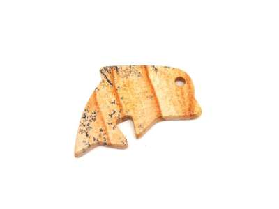 Jáspis kép átfúrt delfin 40x25mm