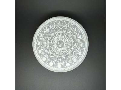 Szelenit korong zodiákus nap hold 14cm