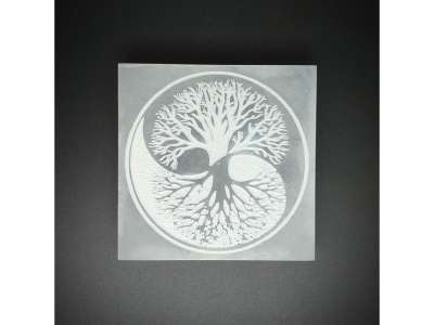 Szelenit négyzet yin yang életfa 7-8cm