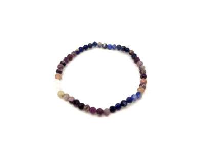 Mix lila kék fazettált golyó karkötő 4mm