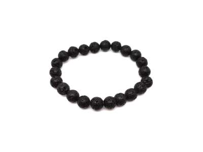 Bazalt hólyagos golyó karkötő 8-9mm