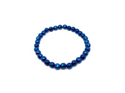 Achát hatsz faz aura kék golyó karkötő 6-7mm