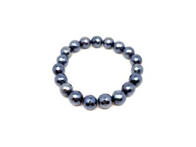 Achát hatsz faz aura szürkék golyó karkötő 10mm