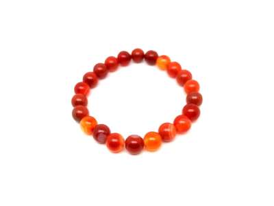 Karneol golyó karkötő sávos 8-8,5mm