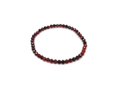 Cirkon fazettált sötétbarna golyó karkötő 4mm