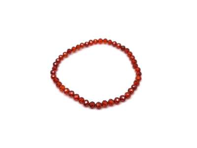 Cirkon fazettált barna golyó karkötő 4mm