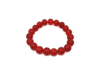 Karneol matt golyó karkötő 10mm