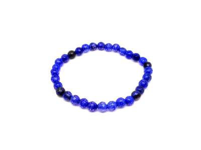 Achát tűz fazettált szin sötétkék golyó kari 6mm