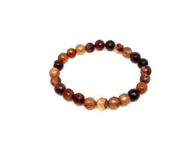 Achát fazettált szinezett barna golyó kari 8mm