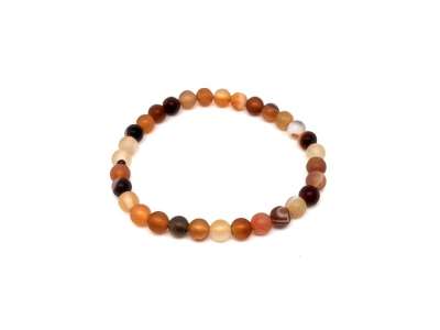 Achát golyó kari matt szinez. barna fehér 6-6,5mm