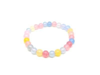 Jáde szinezett gyerek golyó karkötő multi 6mm