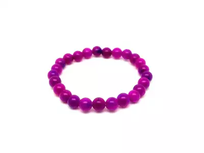 Jáde szinezett gyerek golyó karkötő pink 6mm