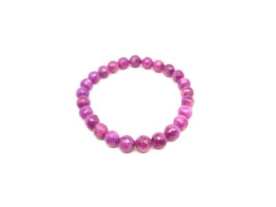 Rubin fazettált golyó karkötő 8mm