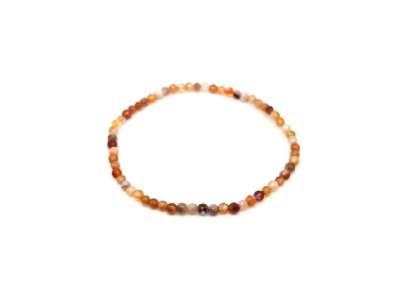 Achát tűz fazettált barna golyó kari 3-4mm