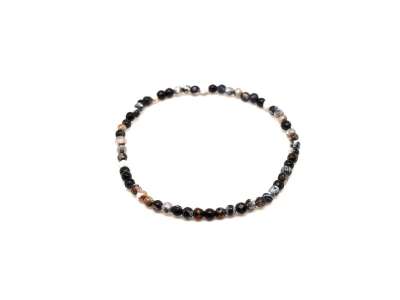 Achát tűz faz szinezett fekete golyó kari 3-4mm