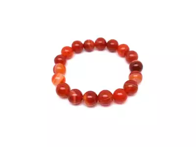 Karneol sávos golyó karkötő 10mm