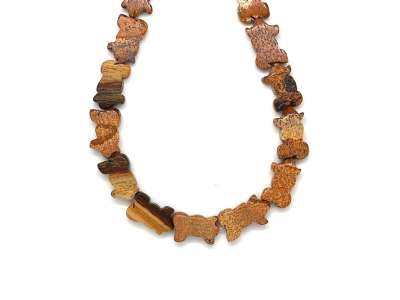 Jáspis kép malac 19mm– ékszerkészítő alapanyag (füzér)