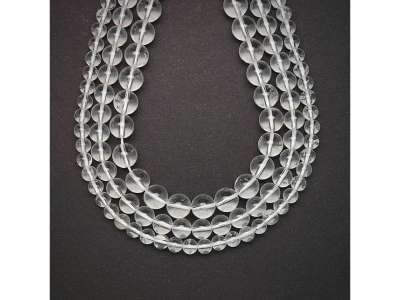 Hegyikristály golyó 8-9mm– ékszerkészítő alapanyag (füzér)