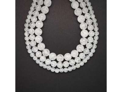 Hegyikristály roppantott golyó 8-9mm– ékszerkészítő alapanyag (füzér)