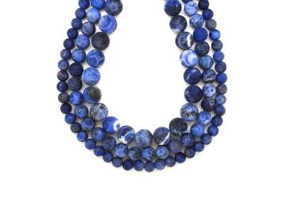 Szodalit matt golyó 5-5,5mm– ékszerkészítő alapanyag (füzér)