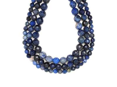 Dumortierit fazettált négyszög golyó 10-11mm– ékszerkészítő alapanyag (füzér)