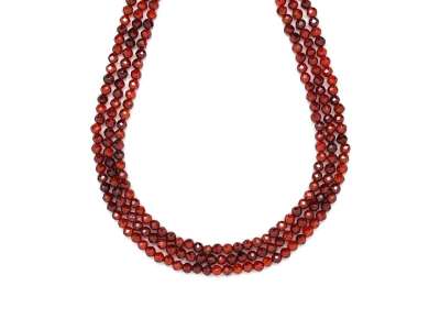 Cirkon fazettált sötétbarna golyó 3mm– ékszerkészítő alapanyag (füzér)