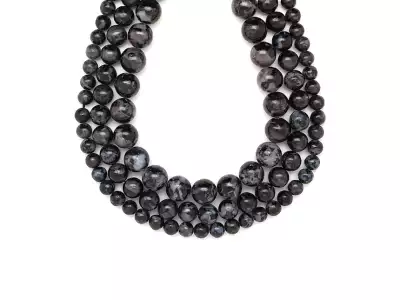 Indigo gabbro golyó 8-9mm– ékszerkészítő alapanyag (füzér)