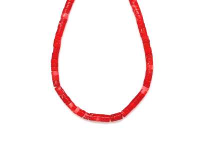 Korall korong szinezett 4mm– ékszerkészítő alapanyag (füzér)