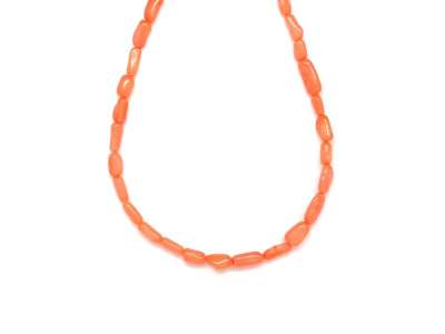 Korall szinezett rizs lazac 3-5x4-11mm– ékszerkészítő alapanyag (füzér)