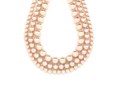 Kagyló bevont bézs golyó 10-11mm– ékszerkészítő alapanyag (füzér)