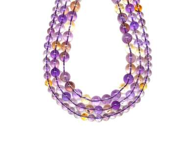 Ametrin golyó 10-11mm– ékszerkészítő alapanyag (füzér)