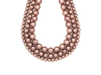 Kagyló bevont világos barna golyó 6-7mm– ékszerkészítő alapanyag (füzér)