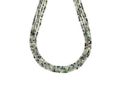 Smaragd fazettált golyó 2mm– ékszerkészítő alapanyag (füzér)