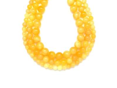 Kalcit sárga golyó 10-11mm– ékszerkészítő alapanyag (füzér)