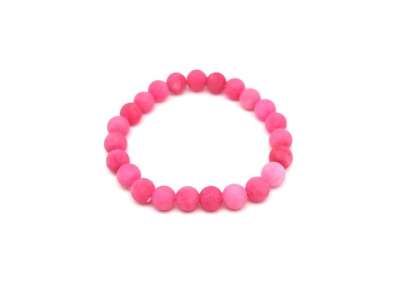 Jáde szinezett matt rózsaszin golyó karkötő 8mm