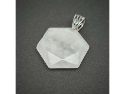 Hexagon medál Hegyikristály 2,5cm