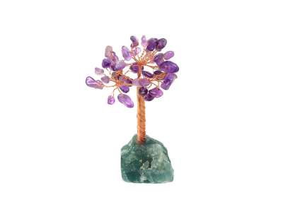 Ásványfa réz Ametiszt nyers fluorit 10-11cm