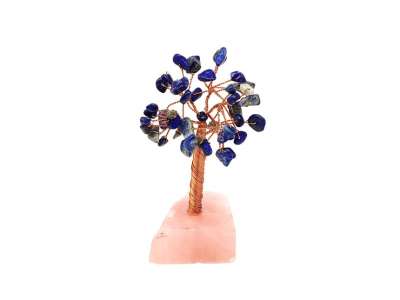 Ásványfa réz Lapis lazuli nyers rózsakvarc 10-11cm