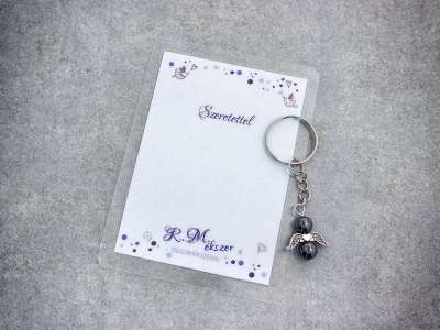 Szeretettel kulcstartó hematittal